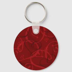 Porte-clés Motif à coeur rouge