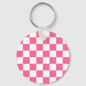 Porte-clés Motif À damiers chèque rose blanc (Verso)