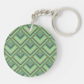 Porte-clés Motif à échelle à rayures vert olive (Dos)