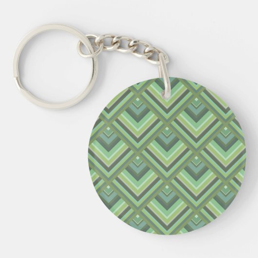 Porte-clés Motif à échelle à rayures vert olive (Devant)