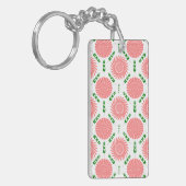Porte-clés motif à fleurs roses (Devant gauche)