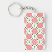 Porte-clés motif à fleurs roses (Devant)