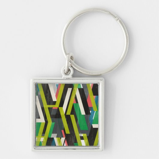 Porte-clés Motif à flux de suspension diagonal (Devant)