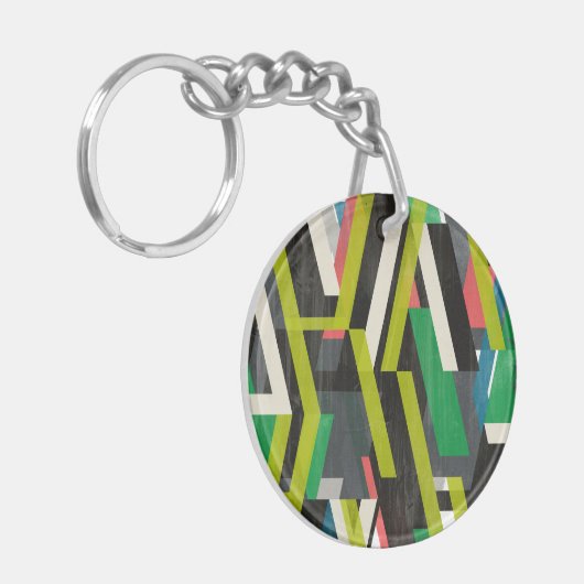 Porte-clés Motif à flux de suspension diagonal (Devant gauche)