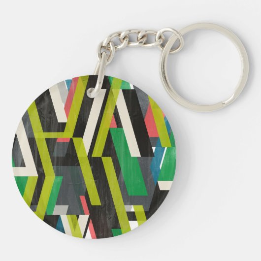 Porte-clés Motif à flux de suspension diagonal (Dos)