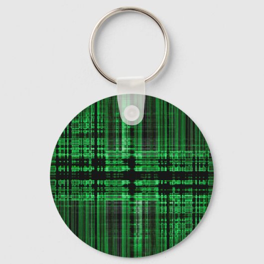 Porte-clés Motif à matrice verte et noire (Recto)