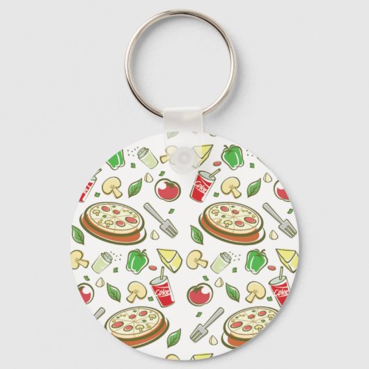 Porte-clés motif à pizza drôle vol1 (Recto)