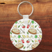 Porte-clés motif à pizza drôle vol1 (Recto)