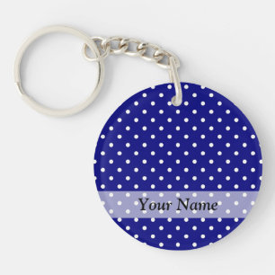 Porte-clés Motif à pois bleu marine