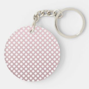 Porte-clés Motif à pois rose et blanc