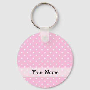 Porte-clés Motif à pois rose pastel