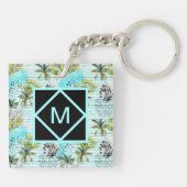 Porte-clés Motif abstrait de palmier d'aquarelle (Dos)