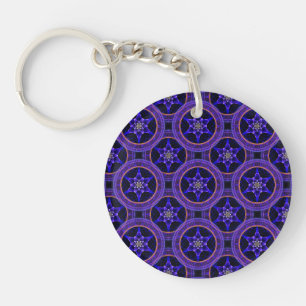 Porte-clés Motif Abstrait Élégant Bohème Moderne Floral #505