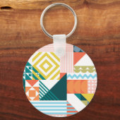 Porte-clés Motif Abstrait géométrique moderne coloré (Recto)