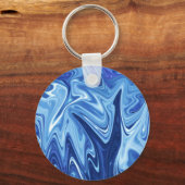 Porte-clés Motif abstrait liquide bleu (Recto)