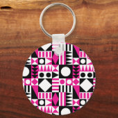 Porte-clés Motif abstrait moderne du milieu du siècle. (Recto)