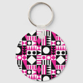 Porte-clés Motif abstrait moderne du milieu du siècle. (Verso)