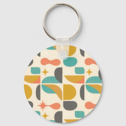 Porte-clés Motif Abstrait Moderne du Milieu du Siècle (Recto)