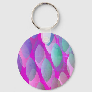 Porte-clés Motif Abstrait moderne   Magenta Purple Rose Turqu