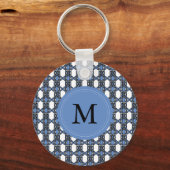 Porte-clés Motif Abstrait Monogram Blue Scarab (Recto)