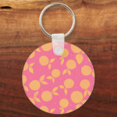 Porte-clés motif Abstrait tangerine rose et jaune (Verso)