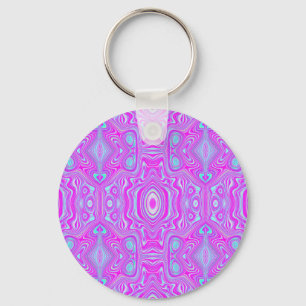 Porte-clés Motif Abstrait Trippy Hot Pink et Aqua Blue