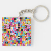 Porte-clés Motif Alphabetique Mélangé (Dos)