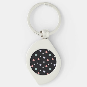 Porte-clés Motif Amour Chanceux Cœurs Trèfle Mignon