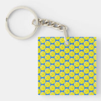 Motif amusant de pickleball jaune sur fond bleu 