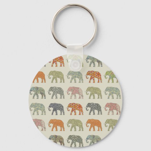 Porte-clés Motif animal coloré éléphant (Recto)