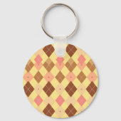 Porte-clés Motif Argyle Rose Brun Chaud (Verso)