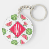 Porte-clés Motif au néon de pastèques d'aquarelle (Dos)