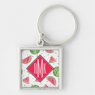 Porte-clés Motif au néon de pastèques d'aquarelle