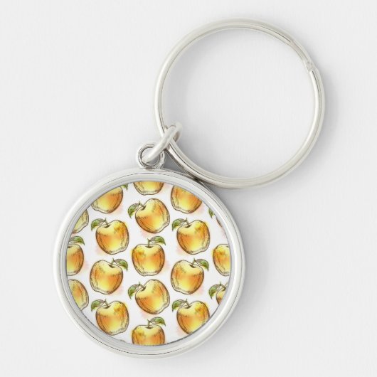 Porte-clés Motif avec la pomme jaune (Devant)
