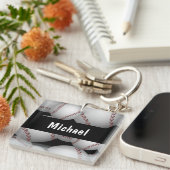 Porte-clés Motif Baseballs (Devant Droit)