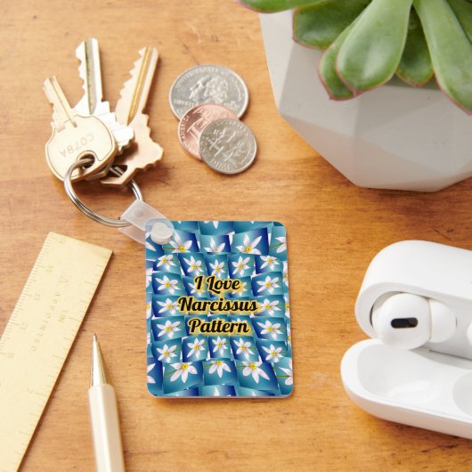 Porte-clés Motif blanc Narcissus (Bureau)