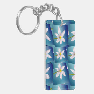 Porte-clés Motif blanc Narcissus