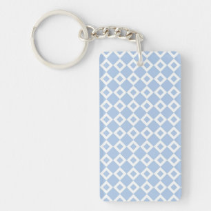 Porte-clés Motif bleu clair et diamant blanc