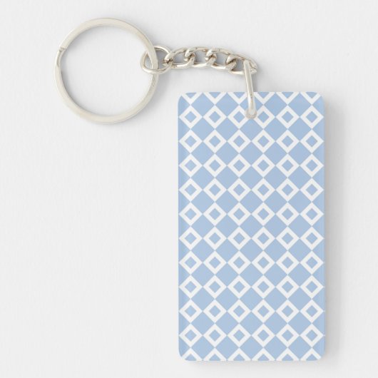 Porte-clés Motif bleu clair et diamant blanc (Devant)