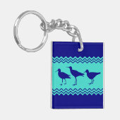 Porte-clés Motif bleu côtier d'oiseaux de bécasseau de (Devant gauche)
