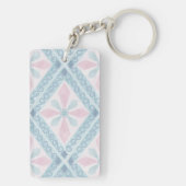 Porte-clés motif bleu en forme de diamant (Dos)