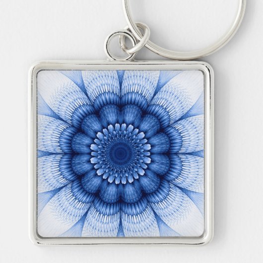 Porte-clés Motif bleu floral (Devant)