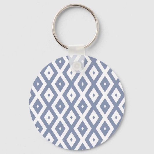 Porte-clés Motif bleu gris et blanc (Recto)