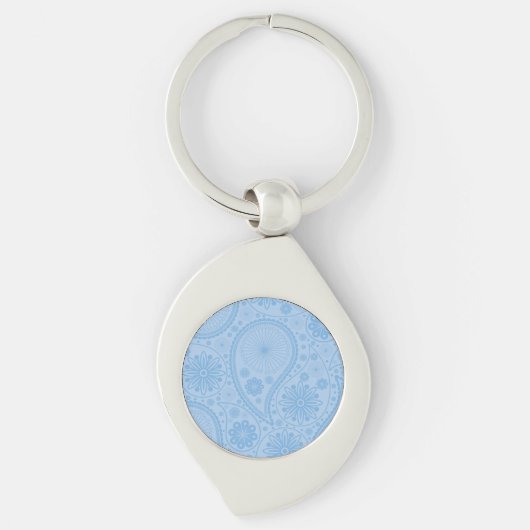 Porte-clés Motif bleu paisley (Devant)