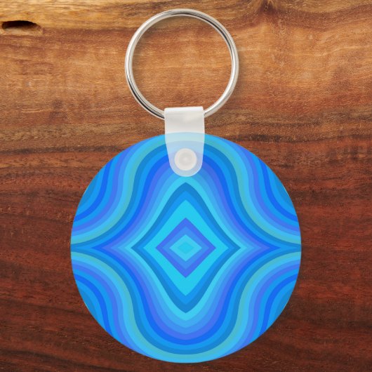 Porte-clés Motif bleu rétro (Verso)