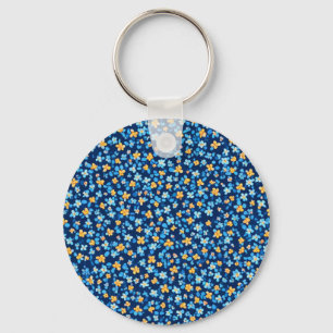 Porte-clés Motif Blue Little Flowers