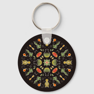 Porte-clés Motif botanique du laboratoire de chimie