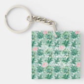 Porte-clés Motif botanique succulent (Devant)