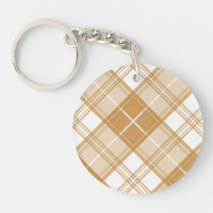 Porte-clés Motif Brown Tartan blanc yxm0uat9