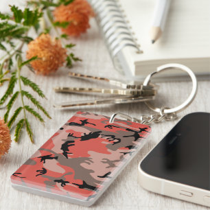 Porte-clés Motif camouflage rouge et marron, Militaire, Armée